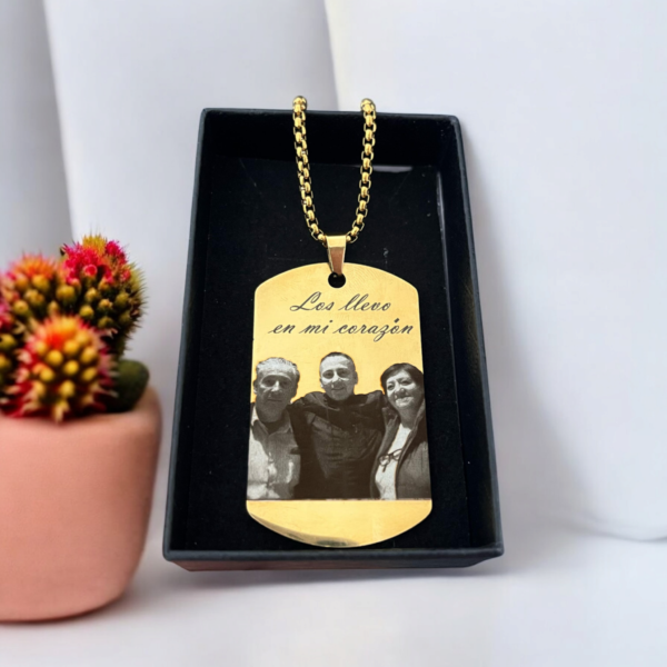 Collar Placa Militar Dorada